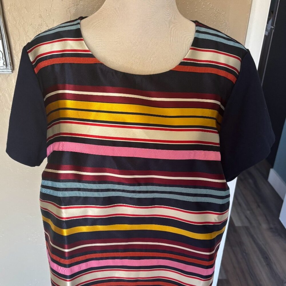 Bold Colorful Blouse Lands END 1x